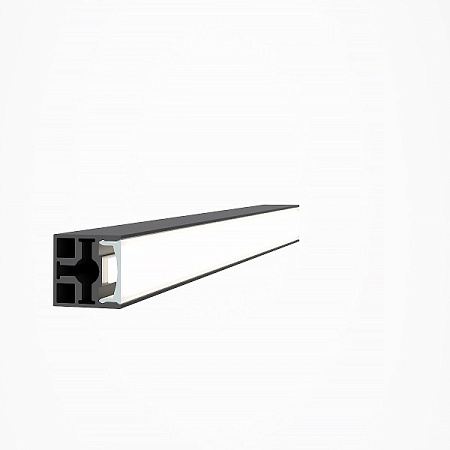 QB Профиль с пазом под LED-ленту / ЛДСП 16 мм, Чёрный матовый, L=5400
